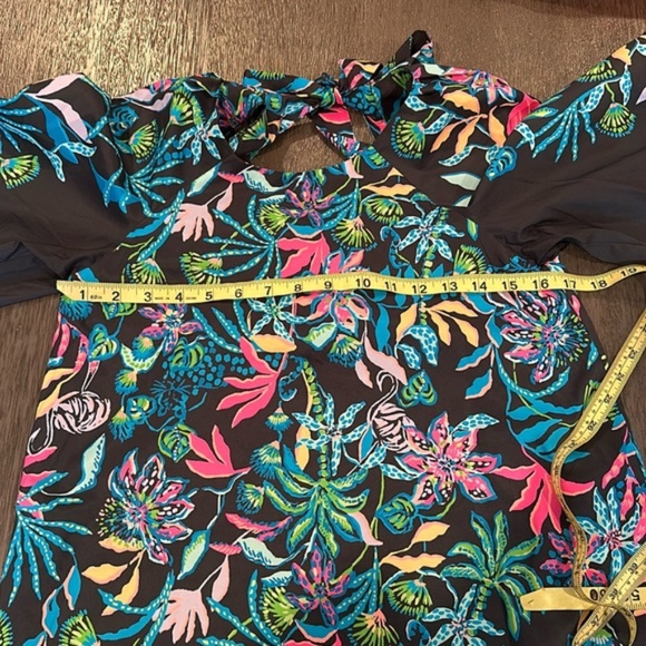 Lilly Pulitzer Imani Long Sleeve Top Blouse Tropic Floral Paradise Glow size XXS - Picture 6 of 15